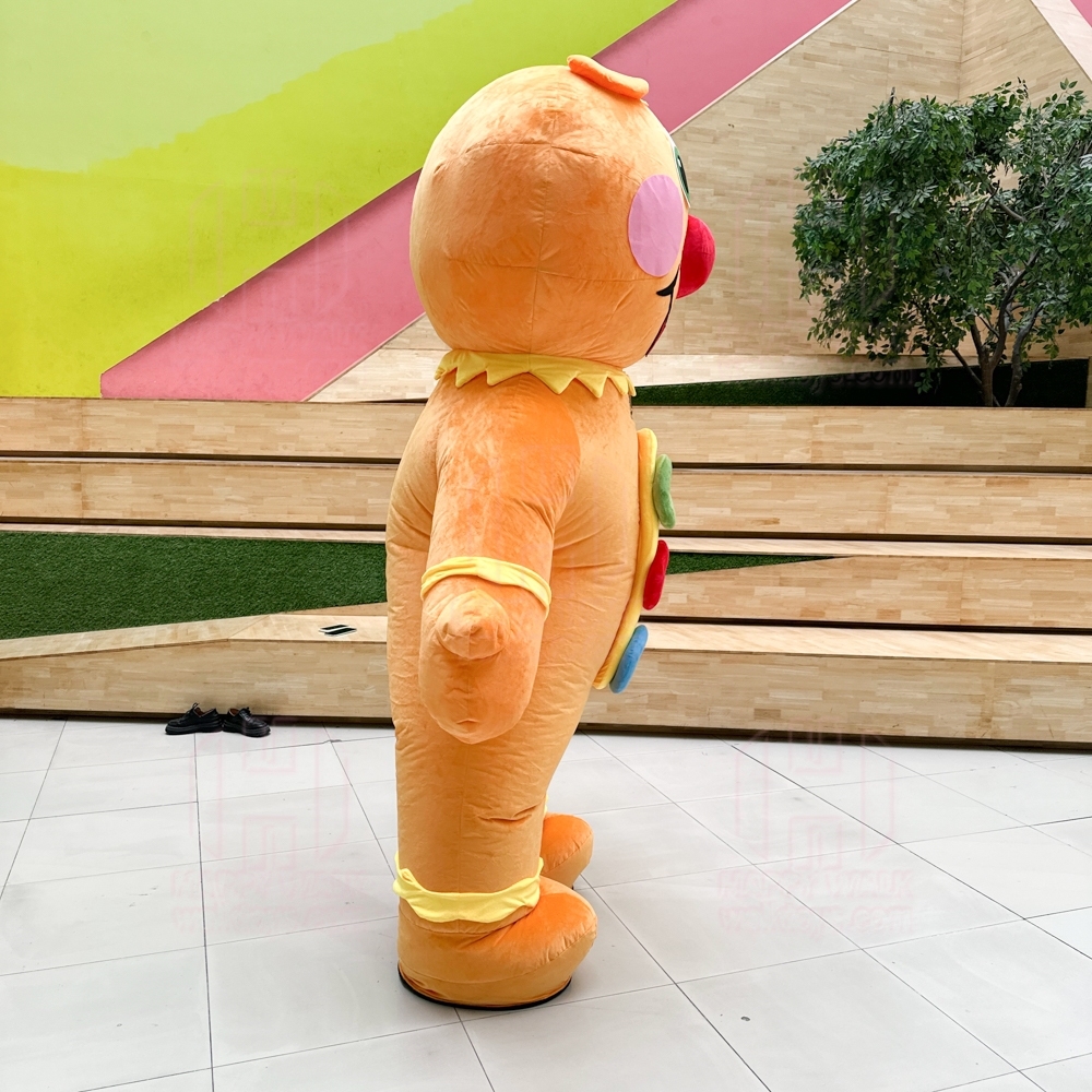 Unisex Inflatable Gingerbread Man Mascot Costume for Adults for Christmas Halloween & Carnival Party Fancy Dress Cosplay
