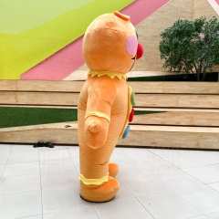 Unisex Inflatable Gingerbread Man Mascot Costume for Adults for Christmas Halloween & Carnival Party Fancy Dress Cosplay