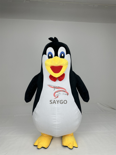 Factory Toys Penguin Inflatable Mascot Costume Supper Soft Plush Animals Suit Inflatable Mascot Costume