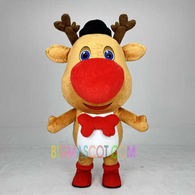 Unisex XXXL Christmas Reindeer Mascot Costume Plush Inflatable Fancy Dress for Adults Print Animal Anime Theme for Carnivals
