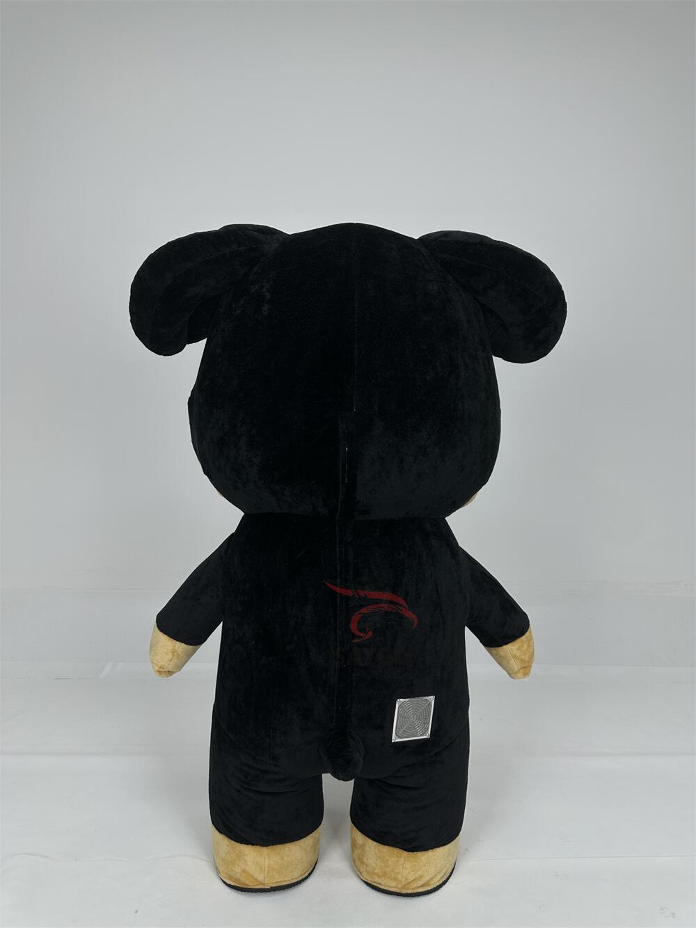 2m 2.6m Adult Size Black Color Plush Dog Mascot Costume Inflatable Animal Mascot Costume for Sale