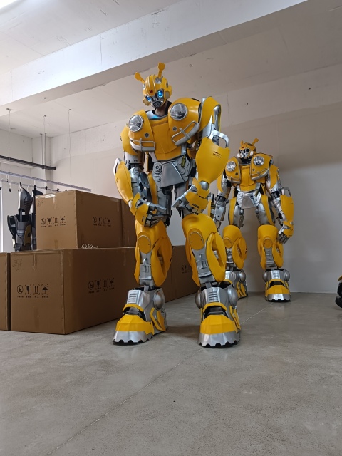 Bubblebee transformers Robot LED Stilt Walker Costume for Halloween Party-Adult Unisex Wearable Light-Up Mascot with Animal & Bugs Theme Cosplay,Big Mascot,Robot LED Stilt Walker Costume for Halloween Party-Adult Unisex Wearable Light-Up Mascot with Animal & Bugs Theme Cosplay