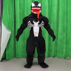 Hot Sale Unisex 2m Halloween Christmas Mascot Suit Inflatable Venom Costume Adult Free Size Thrilling Dress for Cosplay