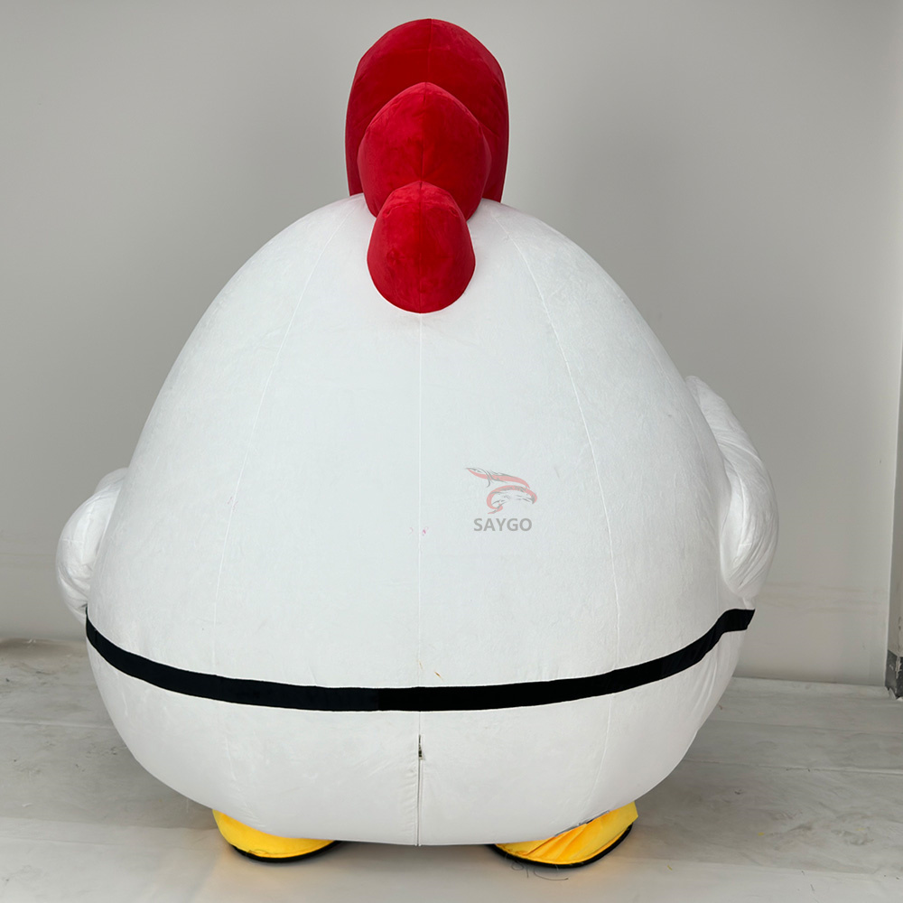 Inflatable Adult Rooster Chicken Mascot Costume Cartoon Character Animal Design Unisex Easter Halloween Costume Happy Sky Brand