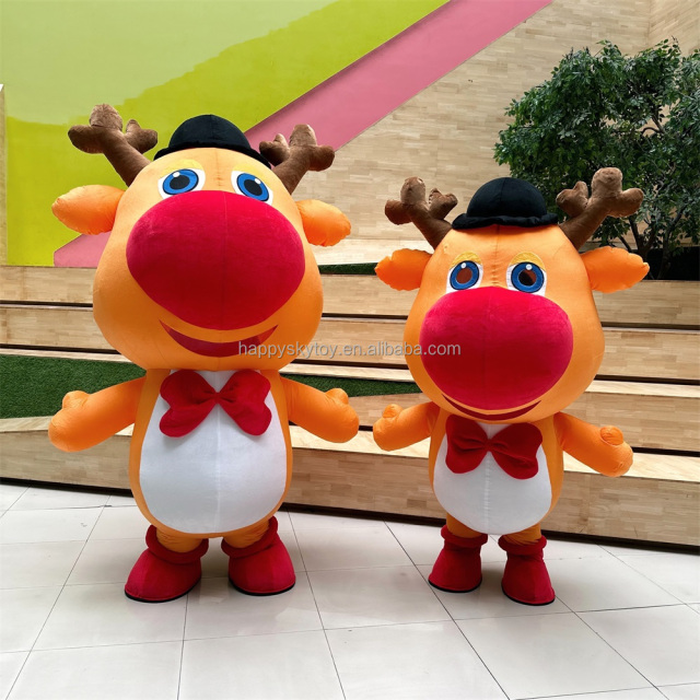 Christmas Reindeer Inflatable Mascot Costume 2M/2.6m Custom Cosplay Mascotte Theme Fancy Dress