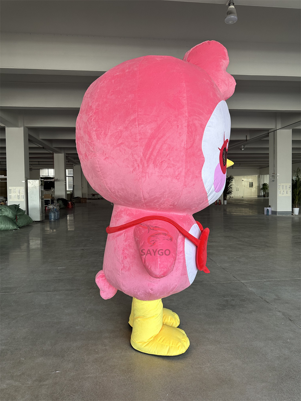 Factory 2m 2.6m Animal Inflatable Plush Walking Fur Bird Cute Pink Animal Mascot Costume for Party