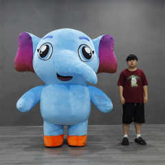 Adult Inflatable Elephant Mascot Costume Cartoon Animal Cosplay Printed for Easter Halloween Christmas Carnival Promotion,Big Mascot,Adult Inflatable Elephant Mascot Costume Cartoon Animal Cosplay Printed for Easter Halloween Christmas Carnival Promotion