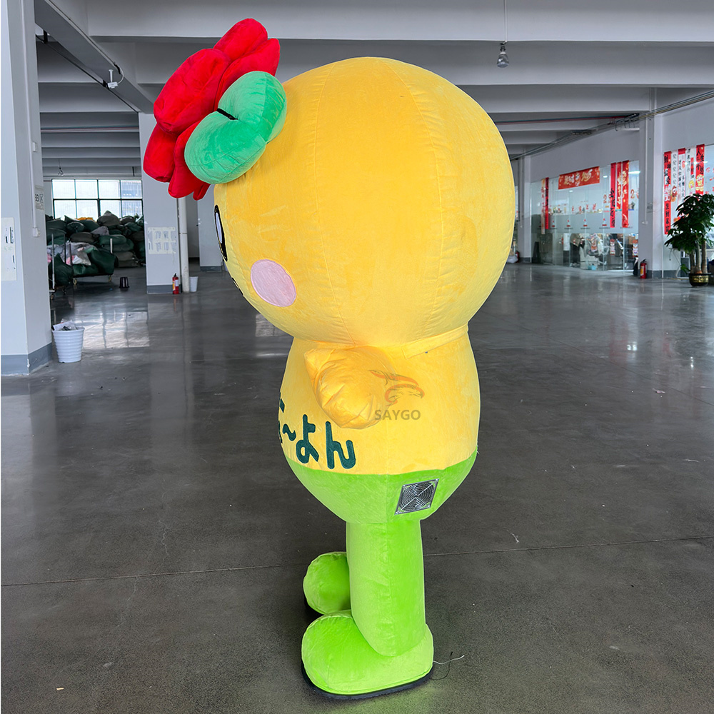 Inflatable Yellow Sunflower Animal Costume for Women Adult Halloween Cosplay Unisex