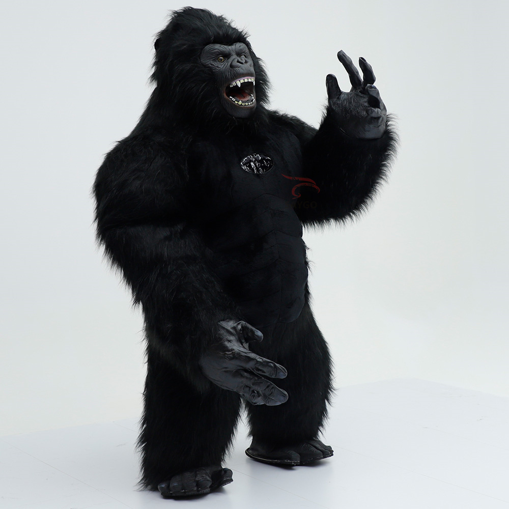 Hot Sale Giant Black Gorilla Inflatable Mascot Costume Long Fur Party Blower Standing King Kong Inflatable Costume Giant Animal,Big Mascot,Hot Sale Giant Black Gorilla Inflatable Mascot Costume Long Fur Party Blower Standing King Kong Inflatable Costume Giant Animal