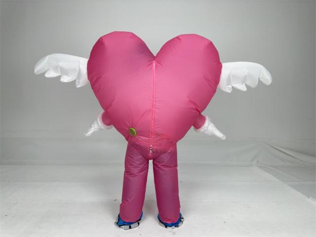Swing Angle Inflatable Heart Mascot Costume for Adults Dress up Festivals Performance Wear