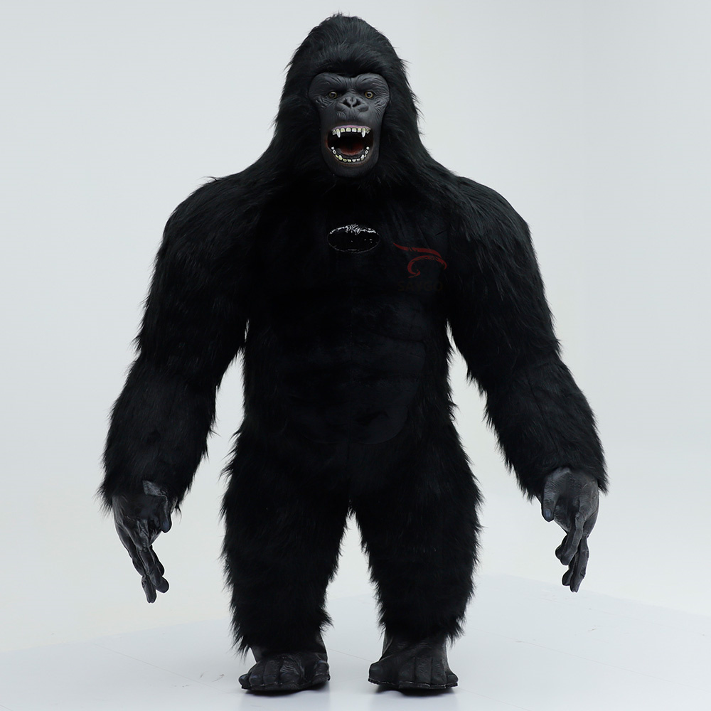 Hot Sale Giant Black Gorilla Inflatable Mascot Costume Long Fur Party Blower Standing King Kong Inflatable Costume Giant Animal,Big Mascot,Hot Sale Giant Black Gorilla Inflatable Mascot Costume Long Fur Party Blower Standing King Kong Inflatable Costume Giant Animal