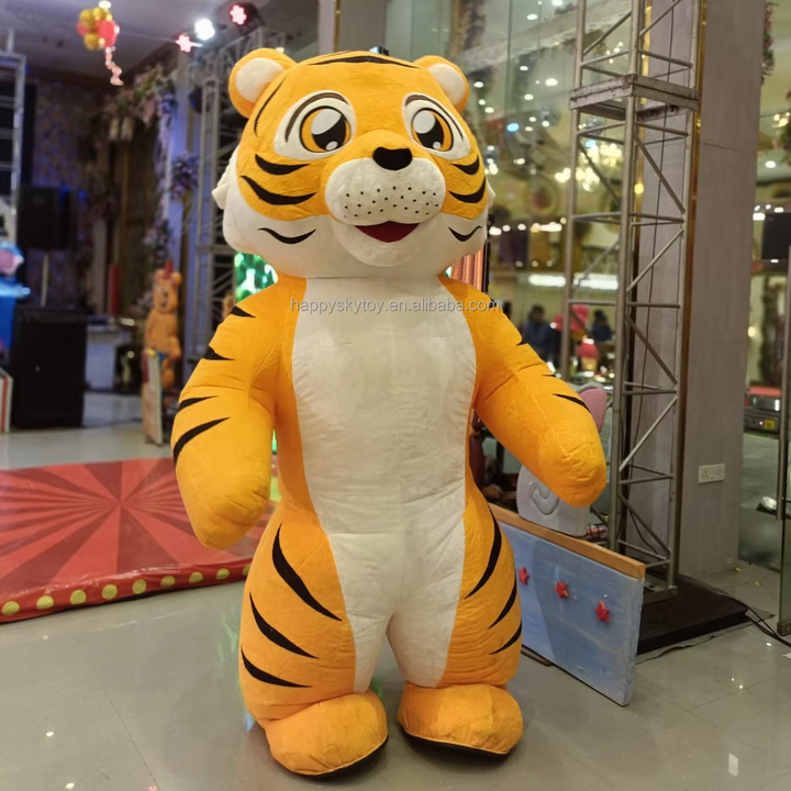 Adult Tiger Paw Bear Costume with Helmet Accessory Inflatable Mascot Costume for Carnival Party Anime Wolf Bee-Dog Cosplay Style