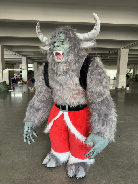 New Arrival 2m Realistic Look Giant Inflatable Krampus Cushioned Soles Feet Monster Mascot Costumes
