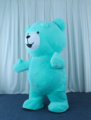 Hot Sale Life Size Inflatable Sky Blue Teddy Bear Mascot Costume for Adults-Unisex Easter/Halloween Use