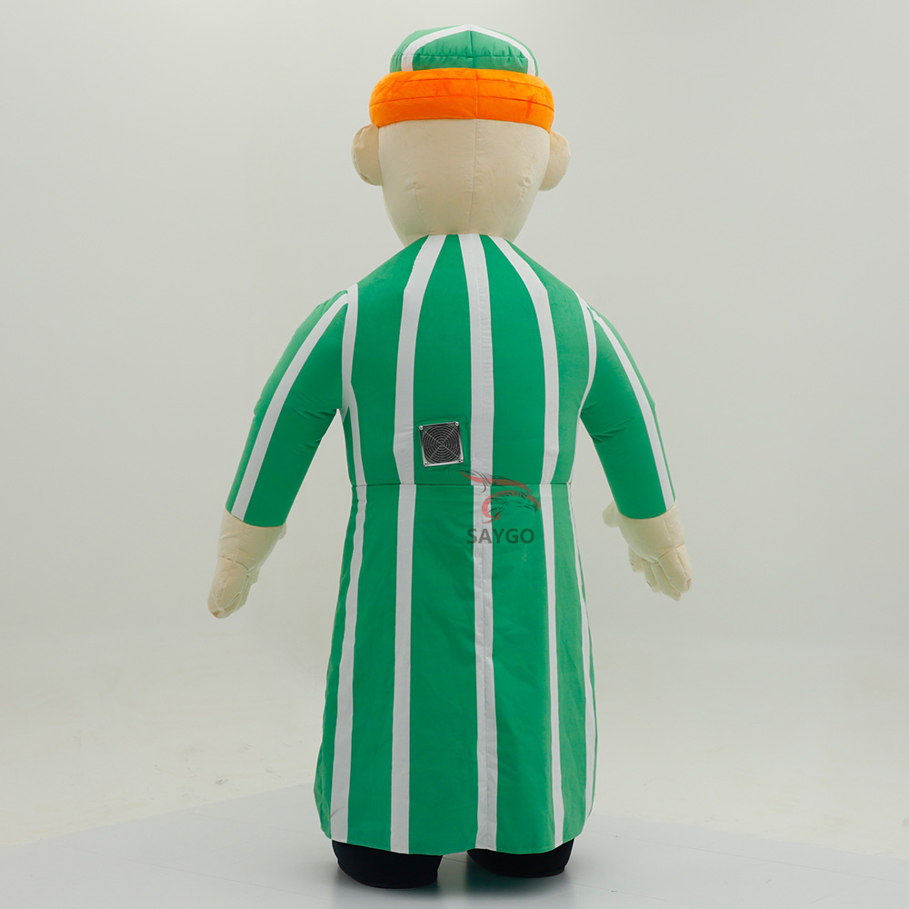 Customize Theme Arab with Yellow Hair Inflatable Mascot Costume for Adults Stage Performance Wear 2m 2.6m Tall