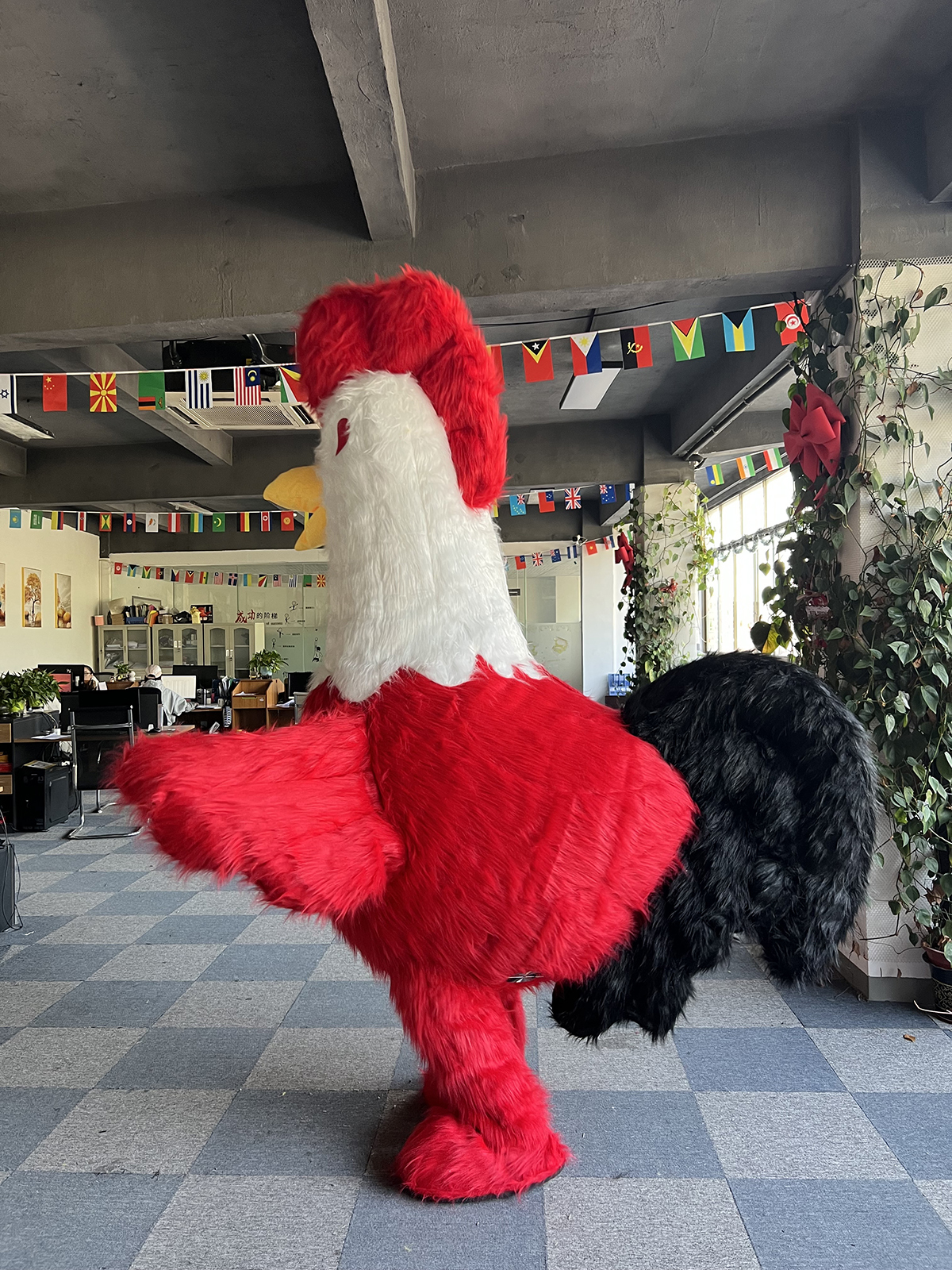 Unisex 2.6m Realistic Cock Costume Funny Inflatable Halloween Rooster Mascot Adults Cosplay Festivals Cartoon Animal Anime