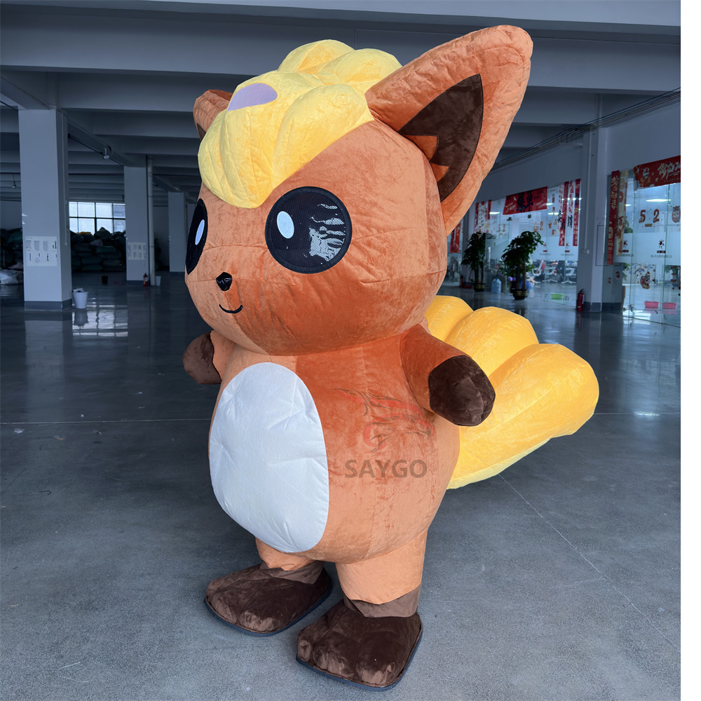 Hot Sale Cartoon Mascot Costume Cute Bunny Adult Party Cosplay Inflatable Pokémon Vulpix Costume Pokémonokémon Child Costume