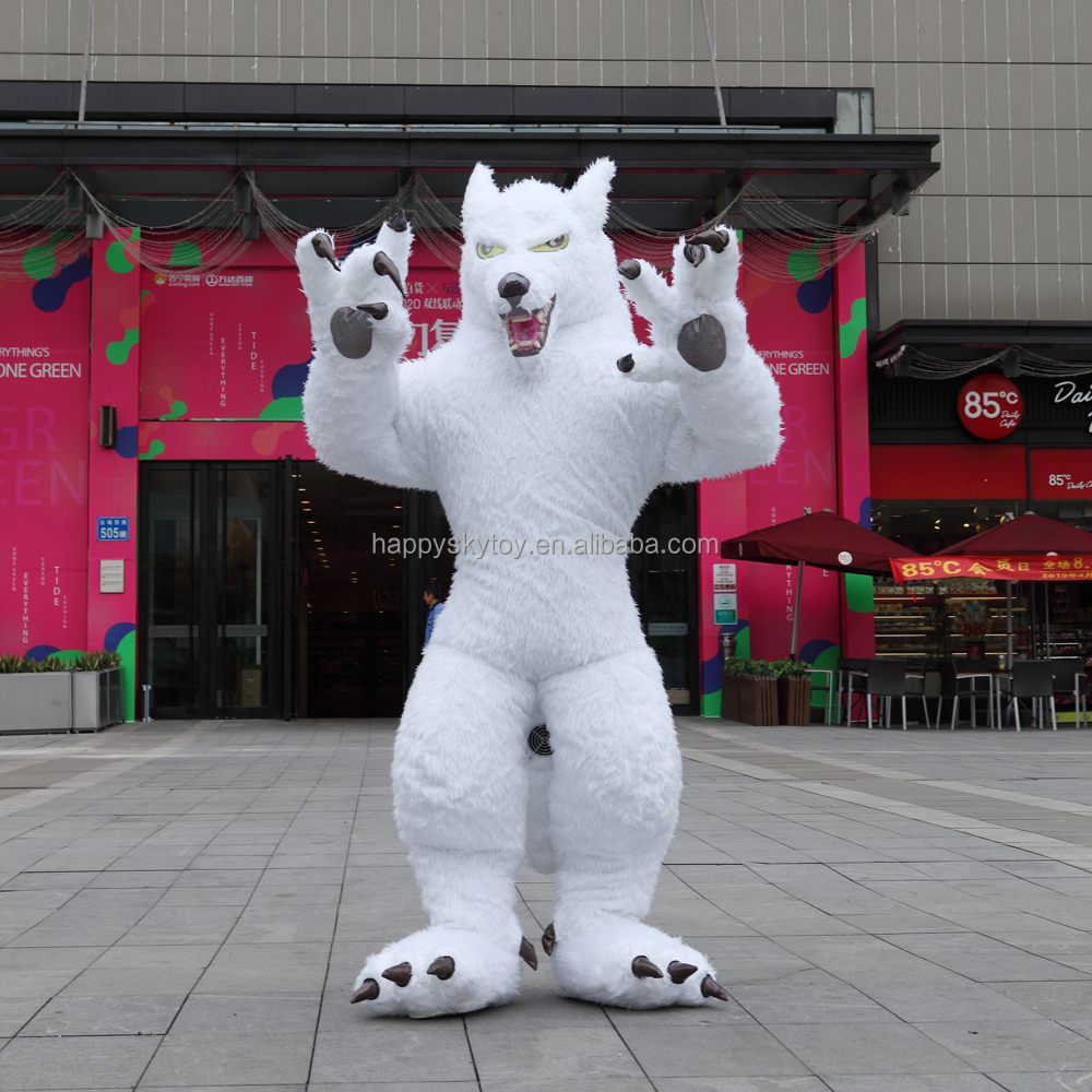 Durable Inflatable White Wolf Mascot Costume Custom Cheap Price White Wolf Suits High Quality Durable Inflatable Mascot Suits