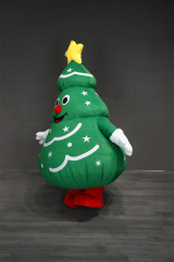 Green Christmas Inflatable Tree with Santa and Animals 2m/2.6m Tree Mascot Costume Party Dress