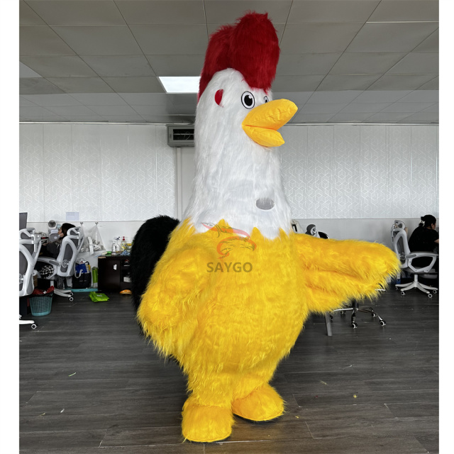 Hot Sale Commercial Adult Wearable Mascot Inflatable Red Yellow Chicken Costume for Parties Walking Performance Props