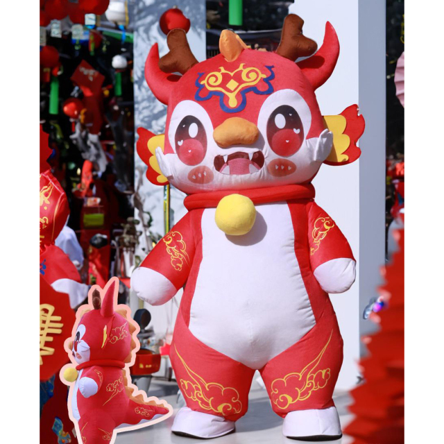 2024 Chinese New Year Mascot Outdoor Inflatable Dragon Costume for Adult