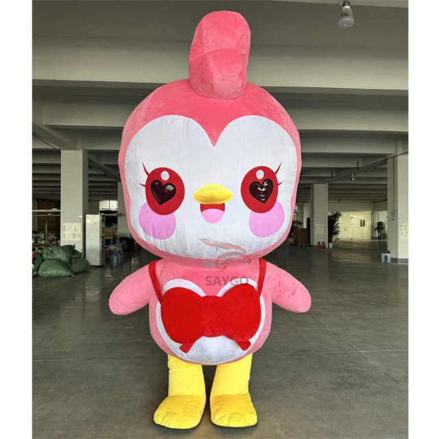 Lively Giant Inflatable Bird Dance Costumes for Children Park Blue Red Yellow Bird Mascot Costume 2m 2.6m