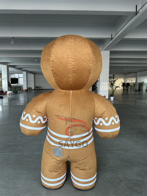Giant Walking Cartoon Gingerbread Man Mascot Costume Inflatable Christmas Party Cosplay Fancy Dress New Year Festival Event