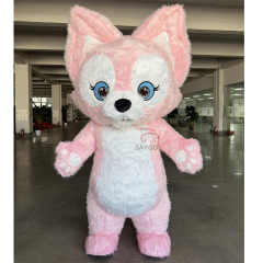 Unisex Inflatable Fox Mascot Costume Custom Fursuit Plush Adult Anime Cosplay for Halloween Carnival Animal Cartoon Party