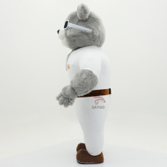 Factory Supply Pretty Quality Teddy Bear Mascot Costumes 2m 2.6m Inflatable Grey Teddy Bear Costume Dolls Suit