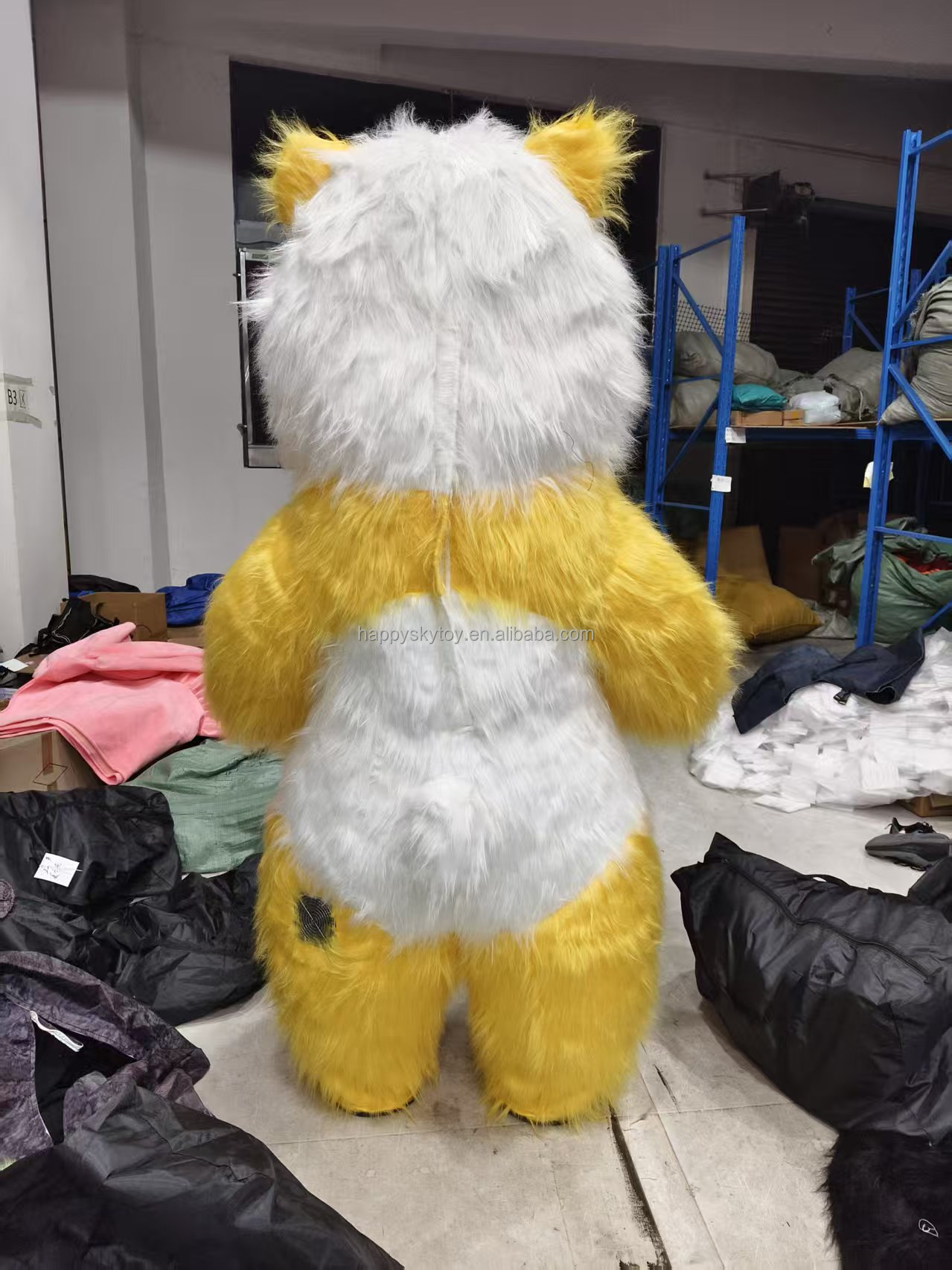 Inflatable Yellow Panda Mascot Costume for Adults-Unisex Carnival/Easter/Halloween Cosplay Promotion Costume
