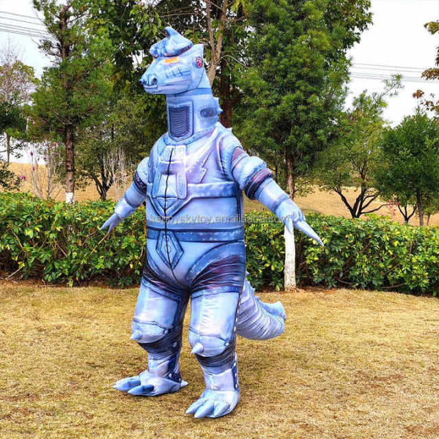 Inflatable Mechagodzilla Dragon Dinosaur Costume Cartoon Animal Moving Walking Suit Advertising Mascot Realistic Promotion