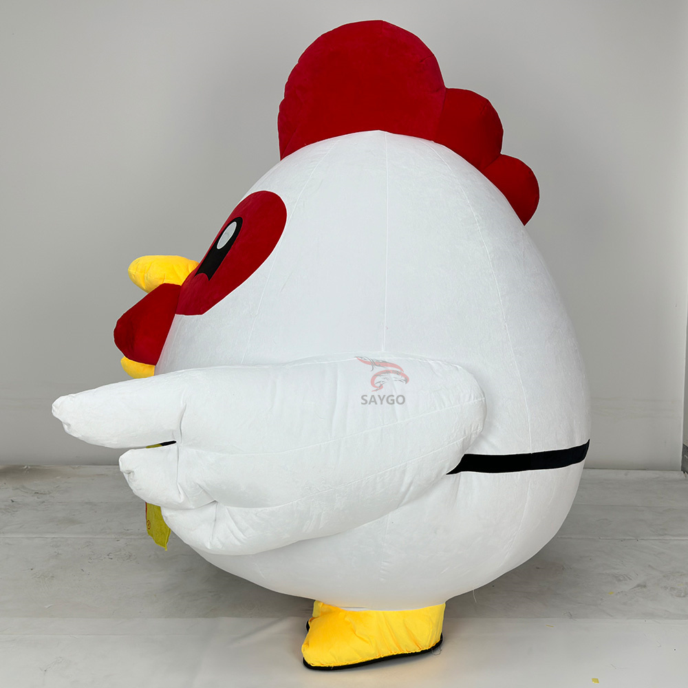 Inflatable Adult Rooster Chicken Mascot Costume Cartoon Character Animal Design Unisex Easter Halloween Costume Happy Sky Brand