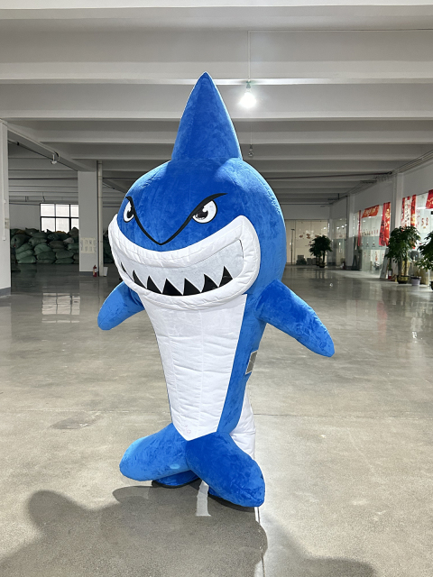 Adult Cosplay Holiday Suit Halloween Plush Inflatable Costume Shark Half Suit Inflation for Party Carton Packing Unisex Anime