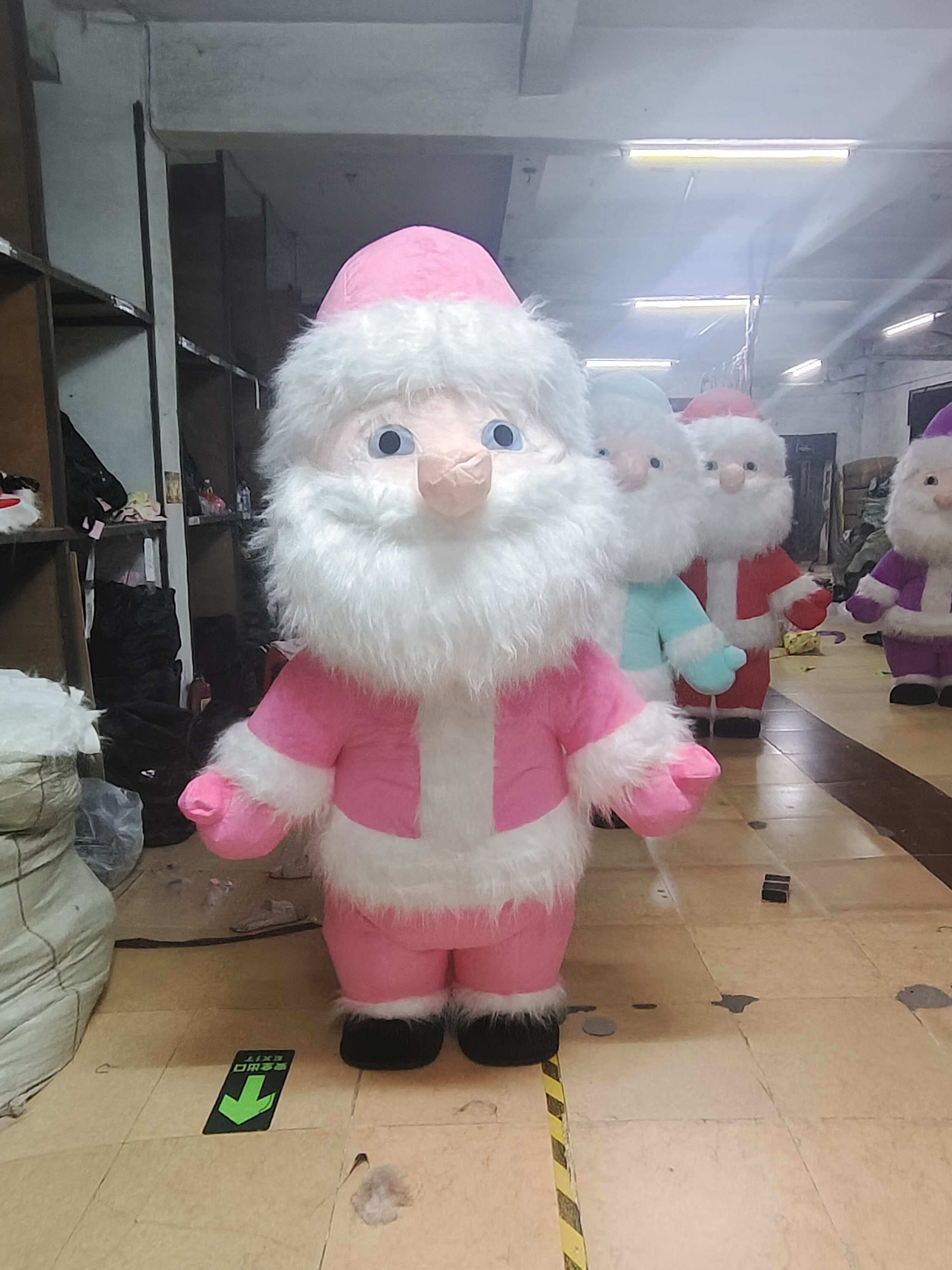 Green Inflatable Santa Claus Snowman Mascot Costume Adult Fancy Dress Christmas Party Kawaii Carnival Costumes