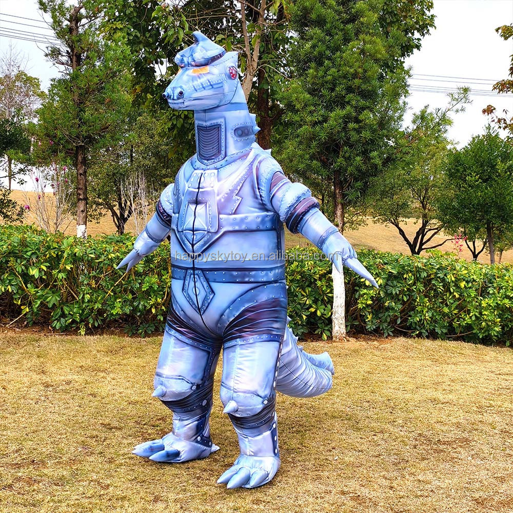 Inflatable Mechagodzilla Dragon Dinosaur Costume Cartoon Animal Moving Walking Suit Advertising Mascot Realistic Promotion