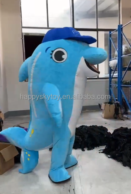 Cosplay Costume Anime Theme Dolphin Mascot Costume for Party Dress up 2m 2.6m Inflatable Dolphin Costumes Events Rental Doll