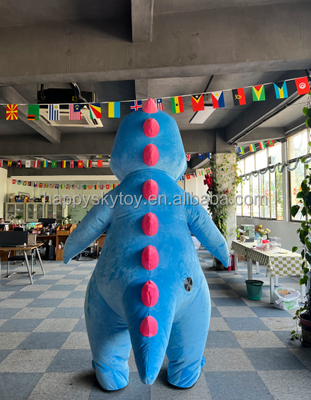 Giant Inflatable Mascot Costume Blue Dragon Plush Fursuit Cartoon Dinosaur Cosplay Movie Character for Adult