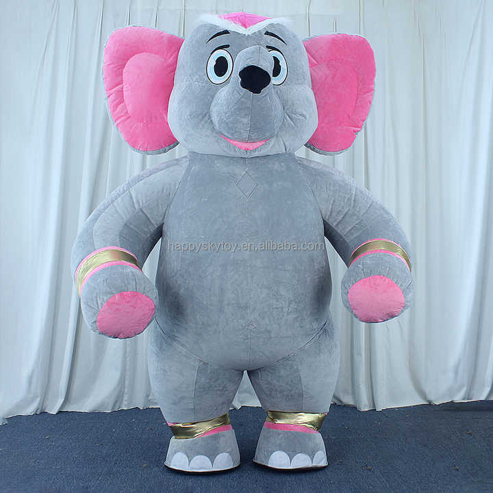 Customized Cartoon Inflatable Elephant Mascot Suit Plush Animal Decor Party Holiday Advertising Inflatable Costumes Decorations