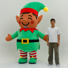 Deluxe Velvet Inflatable Adult Christmas Elf Mascot Costume Luxury Adult Fancy Dress for Christmas Party and Carnival Costumes,Big Mascot,Deluxe Velvet Inflatable Adult Christmas Elf Mascot Costume Luxury Adult Fancy Dress for Christmas Party and Carnival Costumes