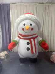 Happy SKY 2.6 Meter Carnival Custom Inflatable Christmas Snowman Costume Adult Size Unisex