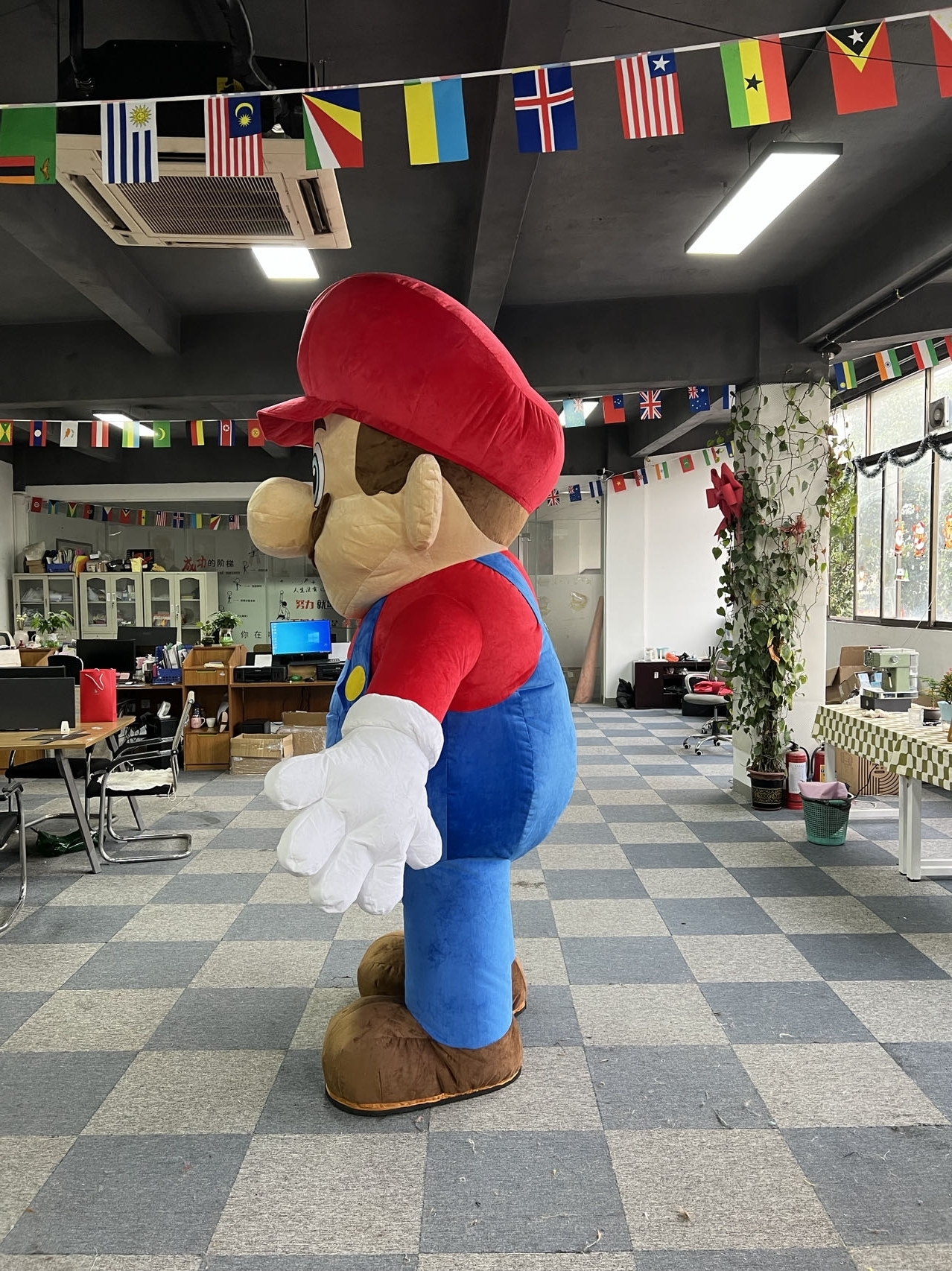 Unisex Adult Mario Inflatable Fancy Dress Mascot Costume Animal Theme