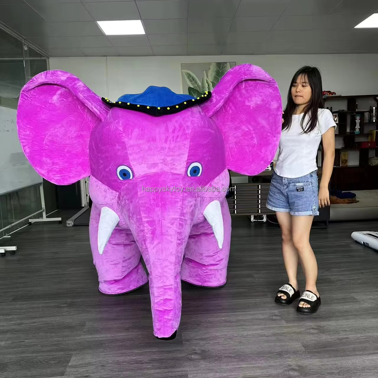 High Quality Customizable Plush Purple Elephant Inflatable Mascot Costume Unisex Adults Christmas/Halloween Cosplay Party