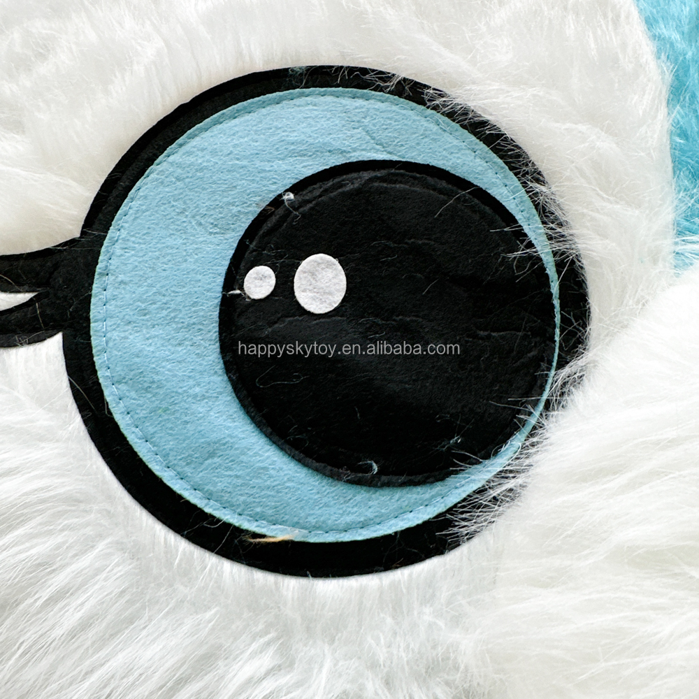 Long Plush Inflatable Blue fox Costume Funny Dress Mascot Anime Animal Mascot Costume