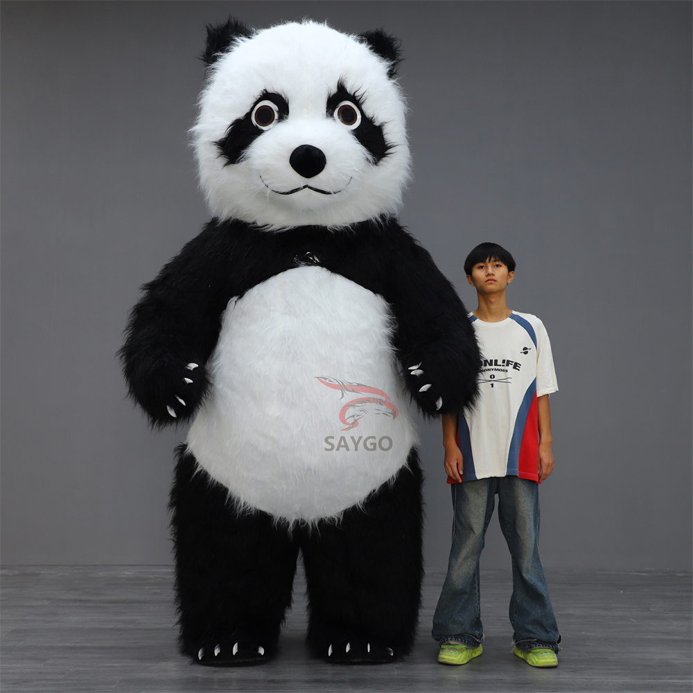 Adult Inflatable Plush Walking Panda Penguin Mascot Costume Funny Bear Polar Cosplay for Christmas Party and Street Performances,Big Mascot,Adult Inflatable Plush Walking Panda Penguin Mascot Costume Funny Bear Polar Cosplay for Christmas Party and Street Performances