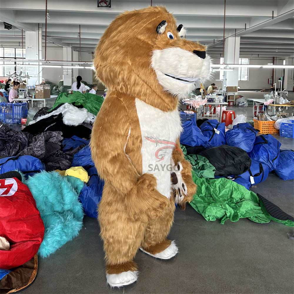 Inflatable Walking Advertising Bear Mascots Hand Drawn Wedding Decoration Inflatable Animal Realistic Lion Costume for Adults