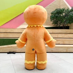 Unisex Inflatable Gingerbread Man Mascot Costume for Adults for Christmas Halloween & Carnival Party Fancy Dress Cosplay