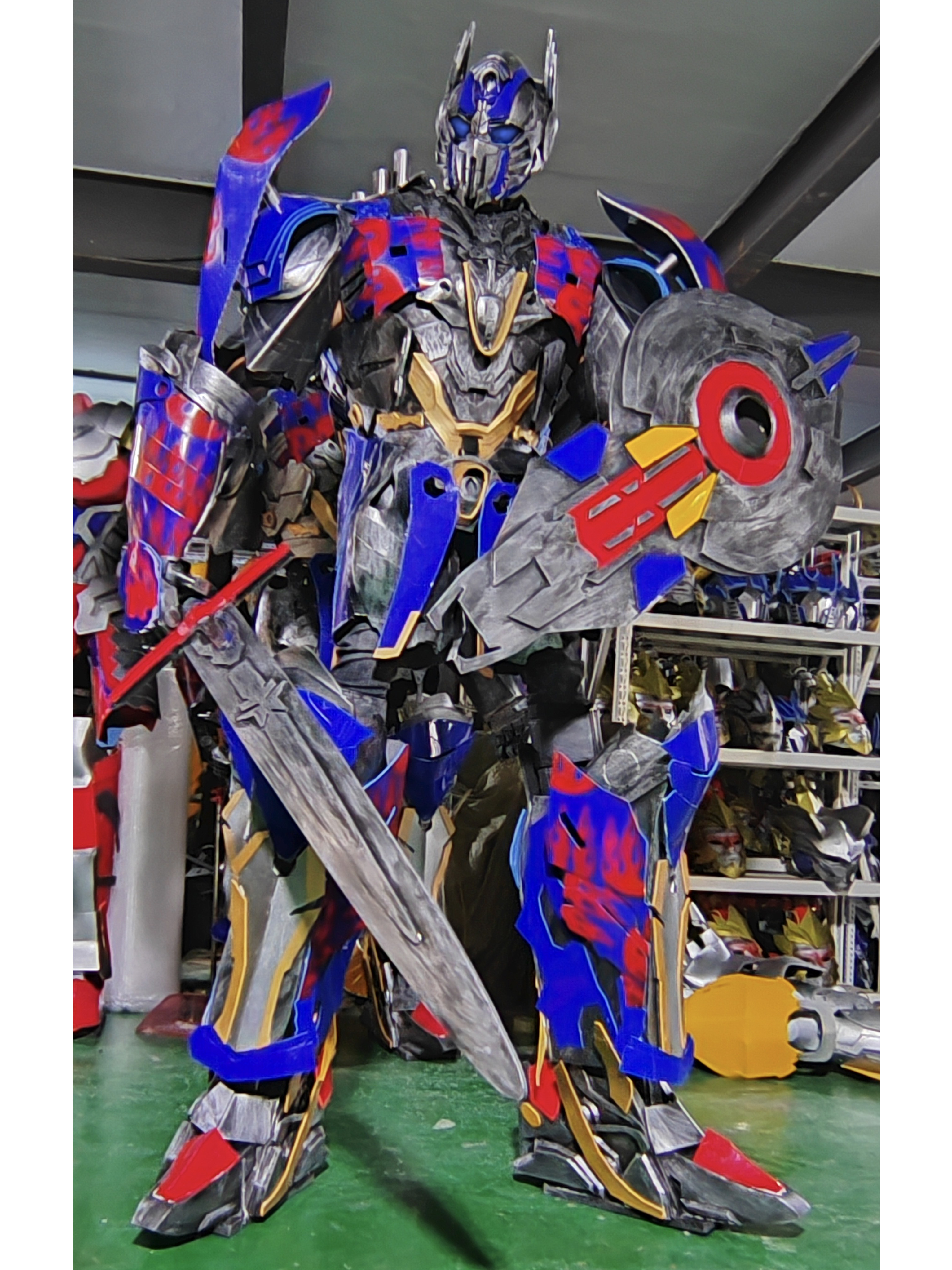 Transformers LED Robot Costume with Stilt Walker Design Party Wearable Mascot for Adults Unisex Halloween,Big Mascot,LED Robot Costume with Stilt Walker Design Party Wearable Mascot for Adults Unisex Halloween