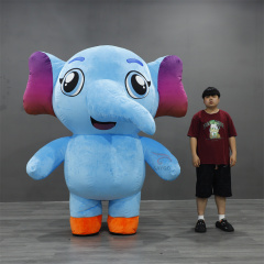 Adult Inflatable Elephant Mascot Costume Cartoon Animal Cosplay Printed for Easter Halloween Christmas Carnival Promotion,Big Mascot,Adult Inflatable Elephant Mascot Costume Cartoon Animal Cosplay Printed for Easter Halloween Christmas Carnival Promotion