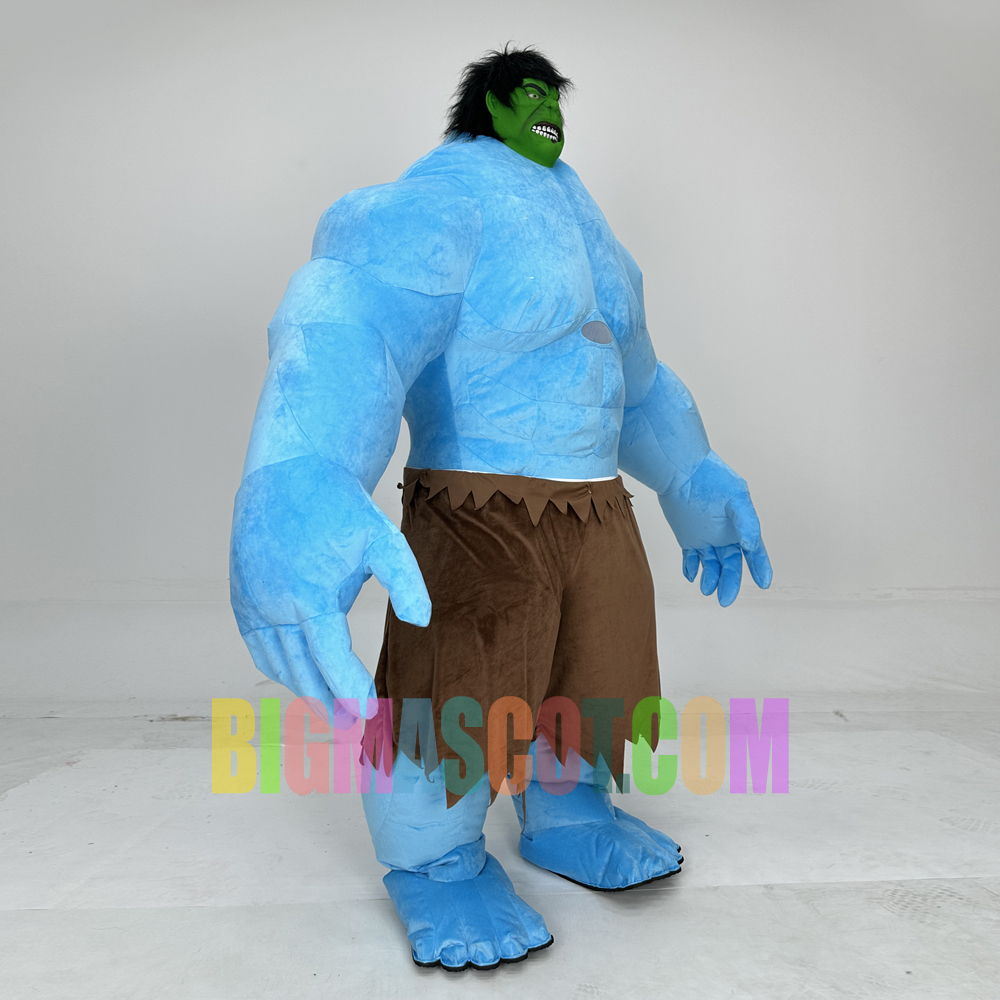 Halloween Adult Inflatable Blue Hulk Mascot Costume Hand-Drawn Cartoon Character for Cosplay and Advertising Activities