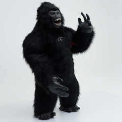 Hot Sale Giant Black Gorilla Inflatable Mascot Costume Long Fur Party Blower Standing King Kong Inflatable Costume Giant Animal,Big Mascot,Hot Sale Giant Black Gorilla Inflatable Mascot Costume Long Fur Party Blower Standing King Kong Inflatable Costume Giant Animal